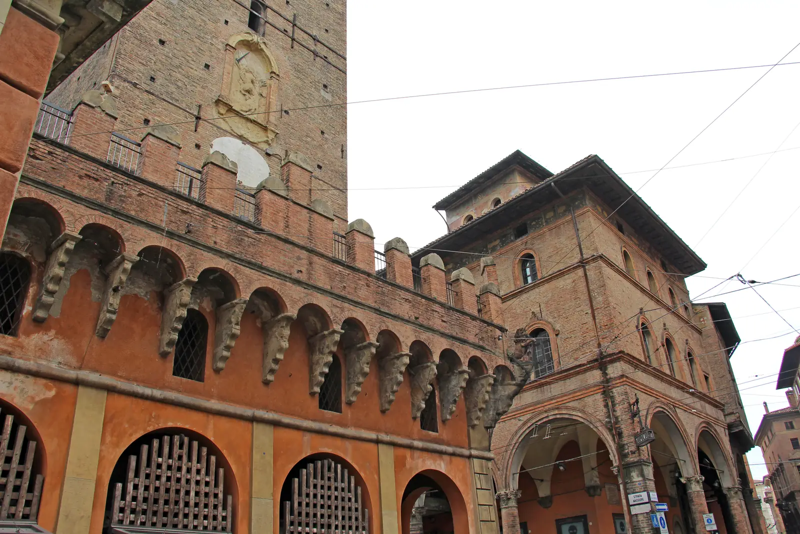 The leaning Garisenda and Asinelli towers in Bologna